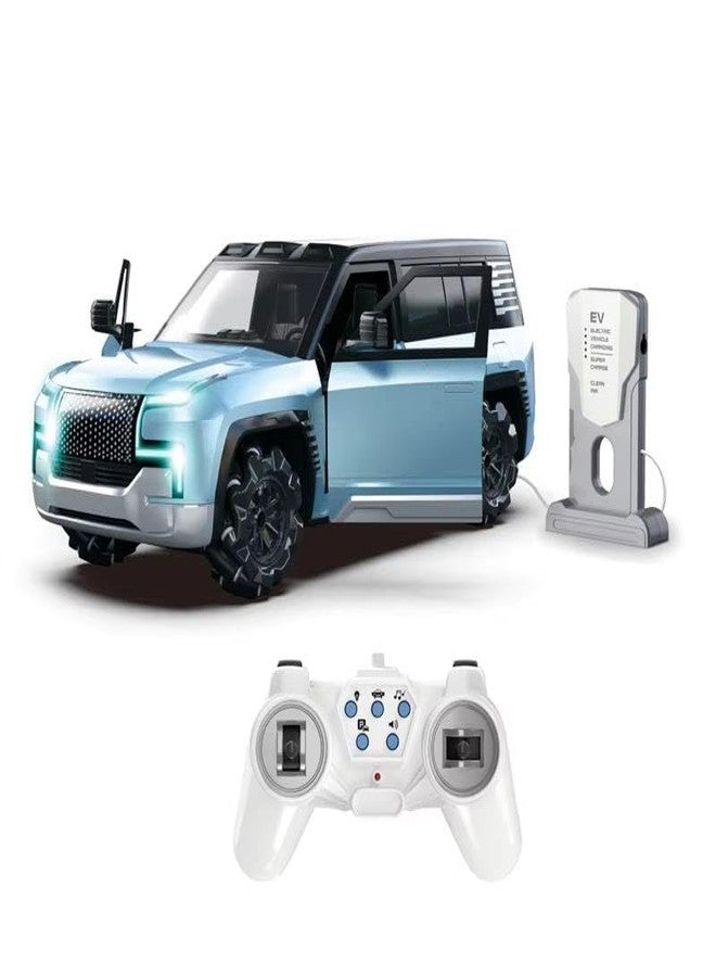 RABRA 1:12 Scale Rechargeable Moka U8 Remote Control Drift Car with EV Power Charge Station | Auto Park, Light & Music for Kids/Children Ages 3+, Multicolor - Image 1